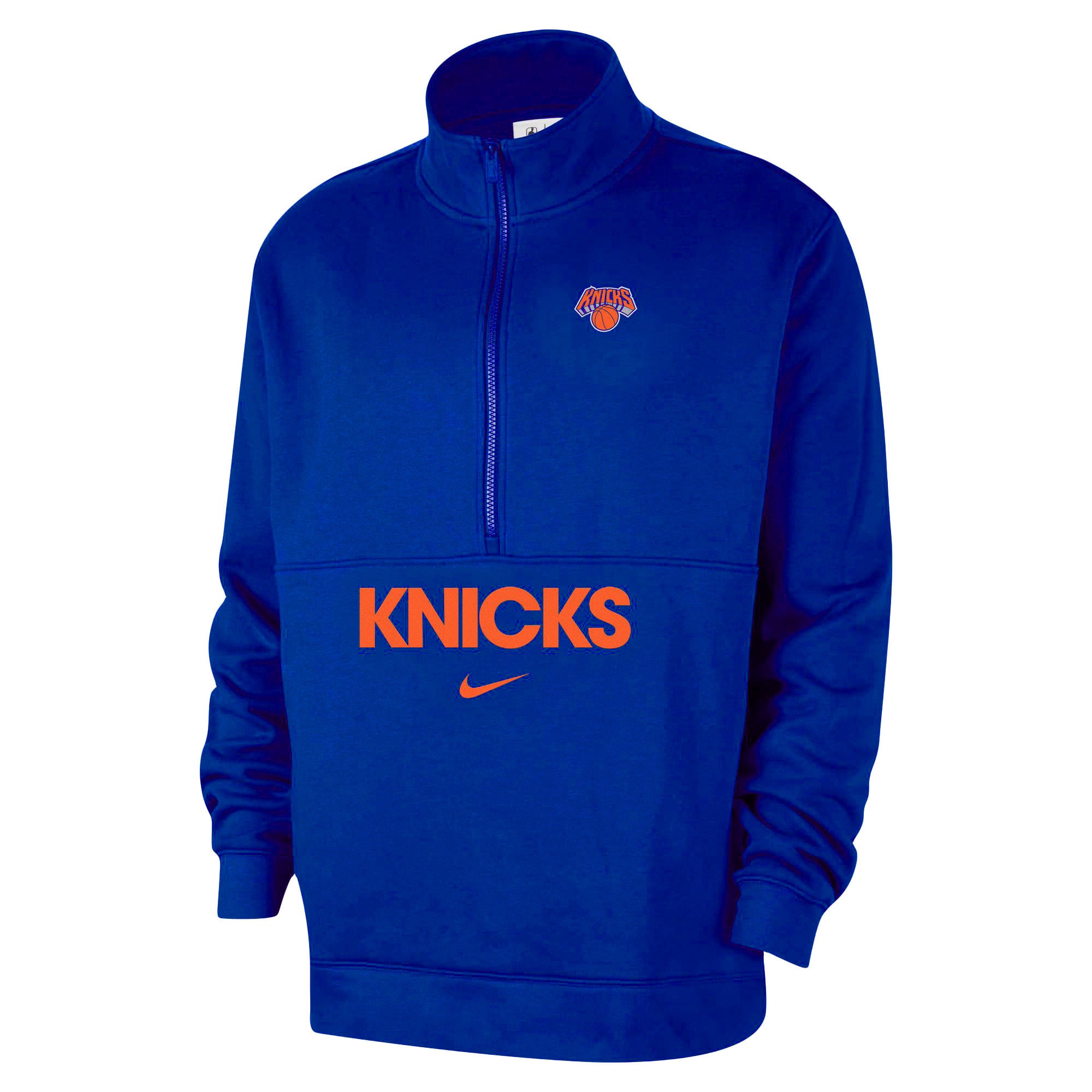 Men's Nike Blue New York Knicks Courtside Club Half-Zip Jacket